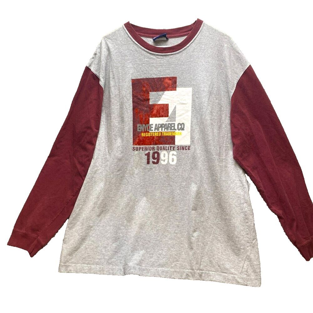 Vintage‎ Enyce Shirt Adult Extra Large Raglan Oversized Hip Hop Streetwear Mens